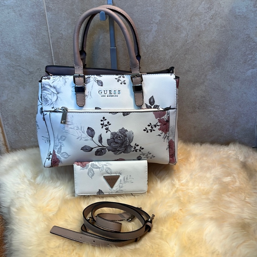 Guess Los Angeles Bonora Floral  Satchel and Matching Wallet